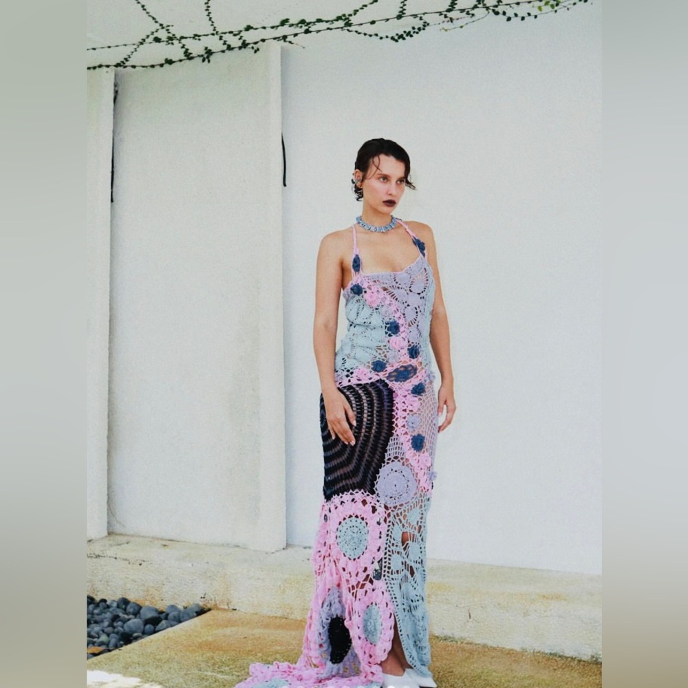 Oceanus Cassandra Crochet Evening Maxi Dress - Picture 2 of 16